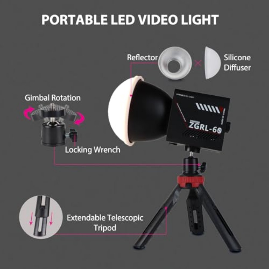 Luz de Video LED COB de 60W, P - Photography Videos reseña y precio