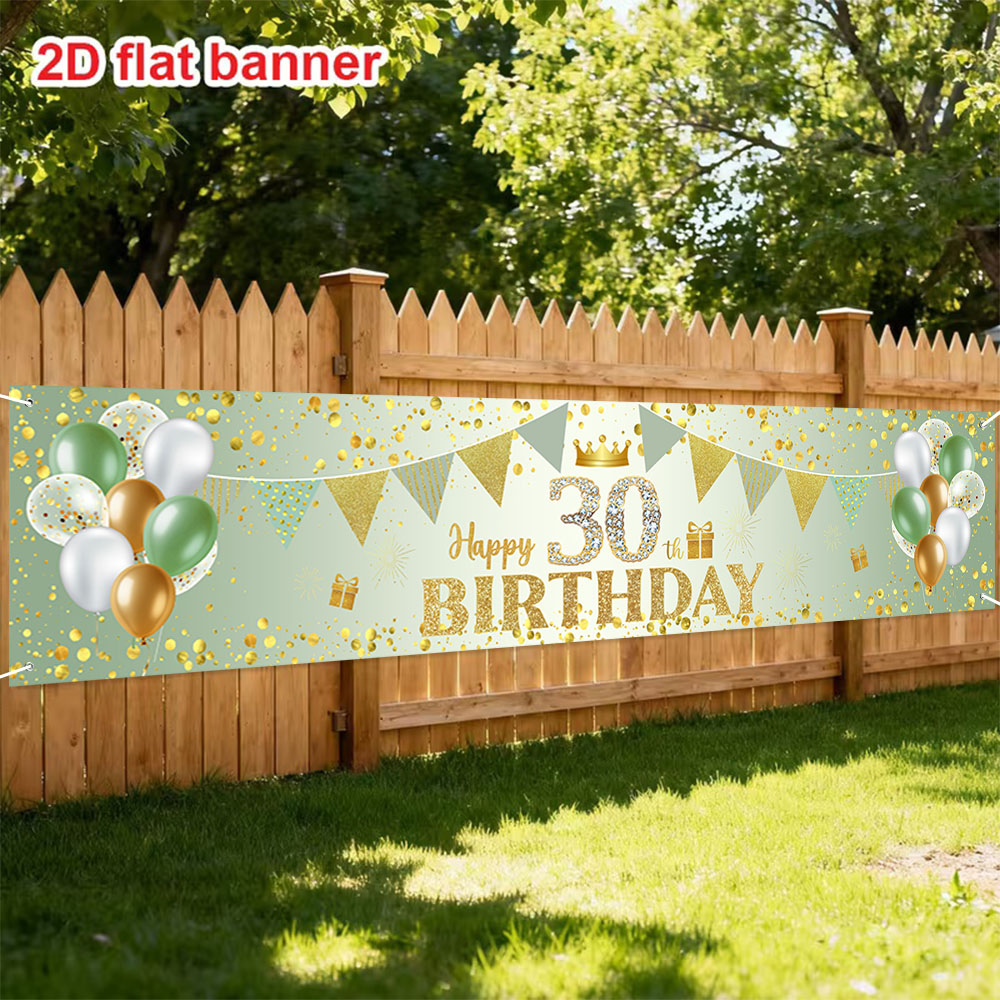 Bandera de cumpleaños verde do - Photography Aesthetic reseña y precio